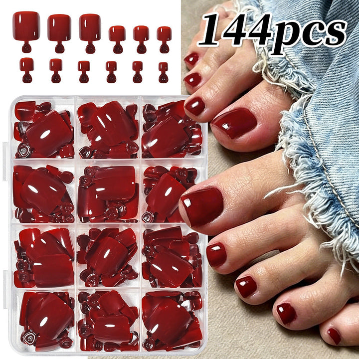 Beautiful women's artificial nail tips set for a professional home manicure. Easy application press-on nails.
