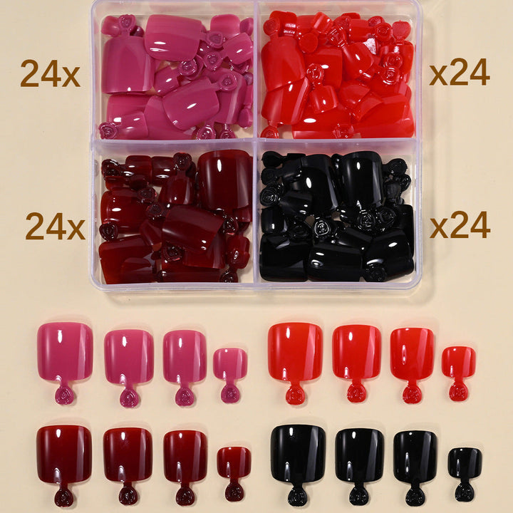 Elegant women's assorted press-on nail tips. Easy application for a stunning, durable artificial manicure.
