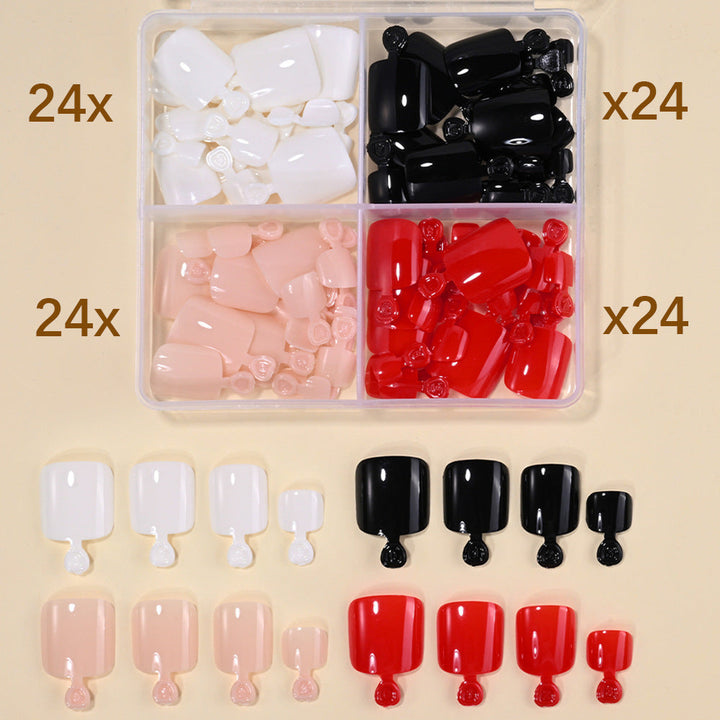 Assorted artificial nail tips for women's beauty. Create unique nail art with this easy application set.