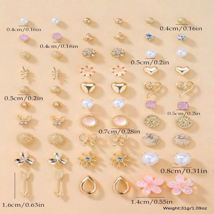 Multi-pair stud earring set for her, a versatile fashion jewelry gift for women.