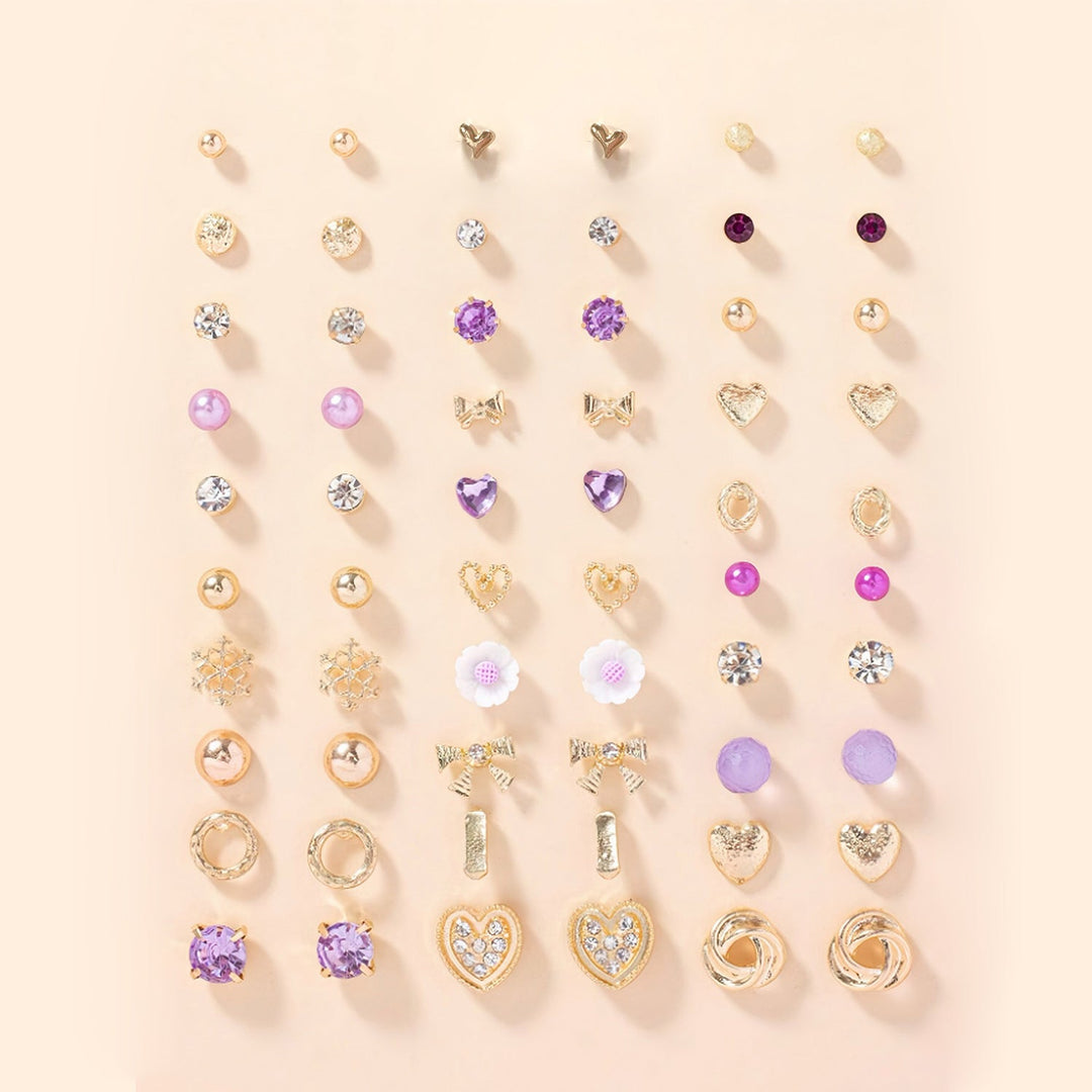 Versatile women's stud earring set, perfect for everyday wear & special occasions.