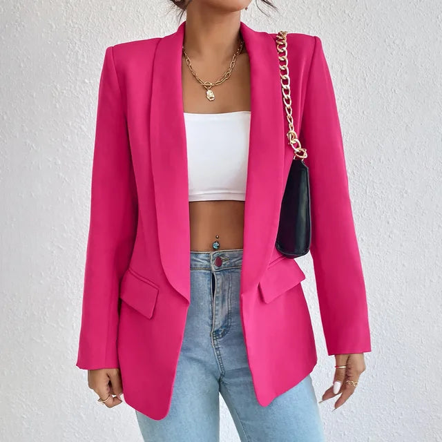 Women's Athena stylish blazer, an elegant long sleeve jacket for professional and smart casual wear.