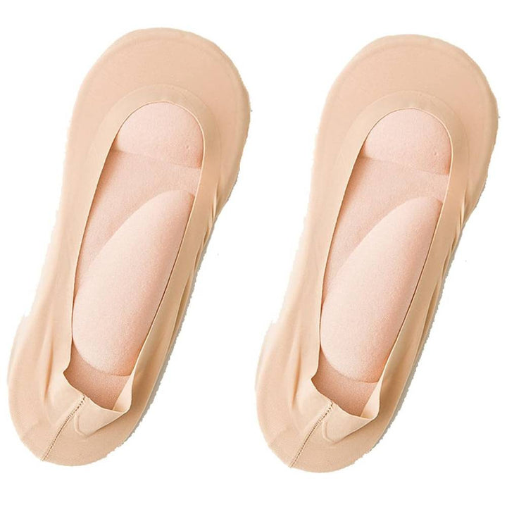 Women's brown arch support athletic socks for Pilates & fitness. Non-slip grip socks provide comfortable foot support.