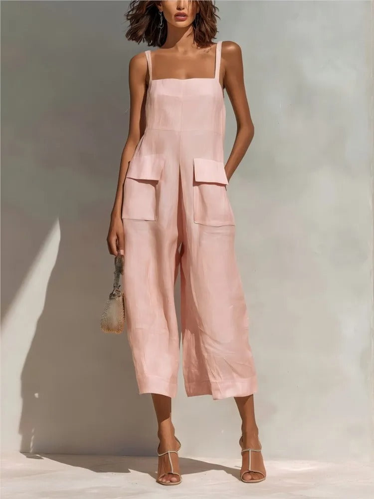 Elegant belted women's midi dress in a utility style with practical cargo pockets. Versatile for any season.