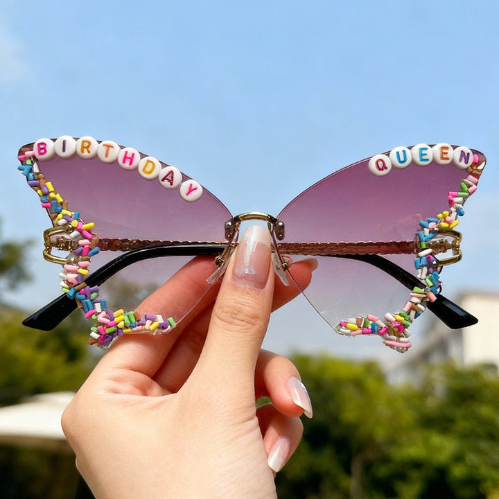Distinctive women's butterfly frame sunglasses. A unique 'Birthday Queen' gift for fashion-forward protection.