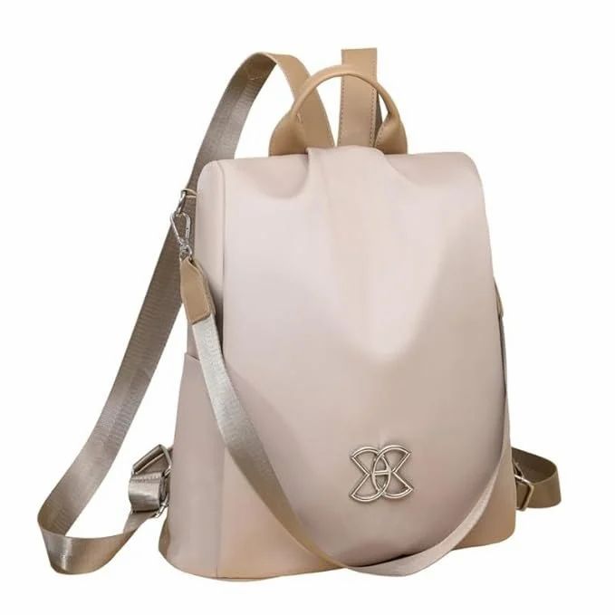 Stylish beige anti-theft crossbody bag for women. Elegant & secure shoulder bag for travel & daily use.
