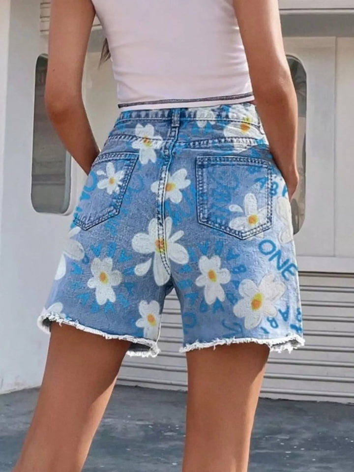 Comfortable black frayed hem shorts for women, ideal for effortless summer fashion & easy care.