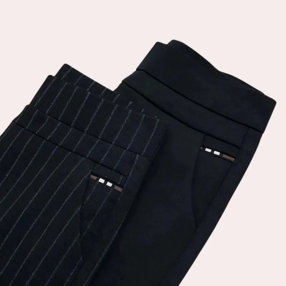Versatile women's high-waisted stretch pants, comfortable black design for various casual outfits.