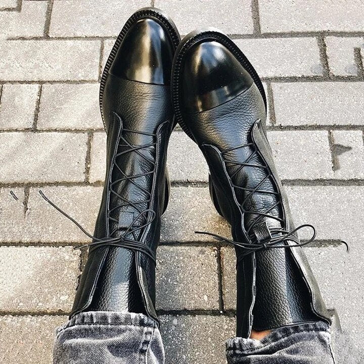 Comfortable women's brown leather lace-up ankle boots, perfect for all-day wear.