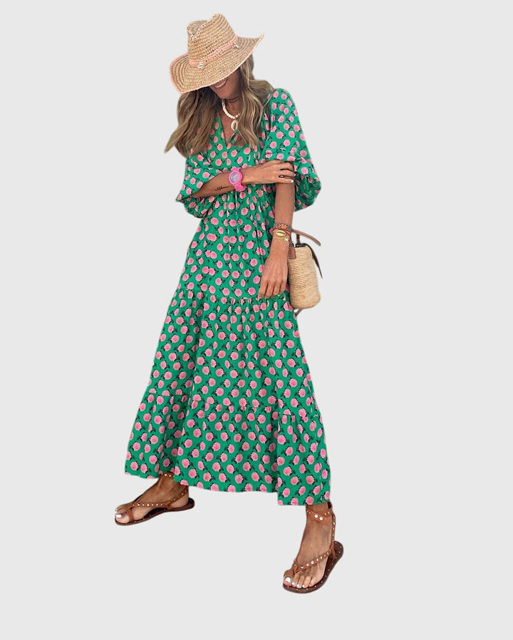 Elegant Bohemian long dress for women, featuring a versatile and flowy design for effortless summer style.