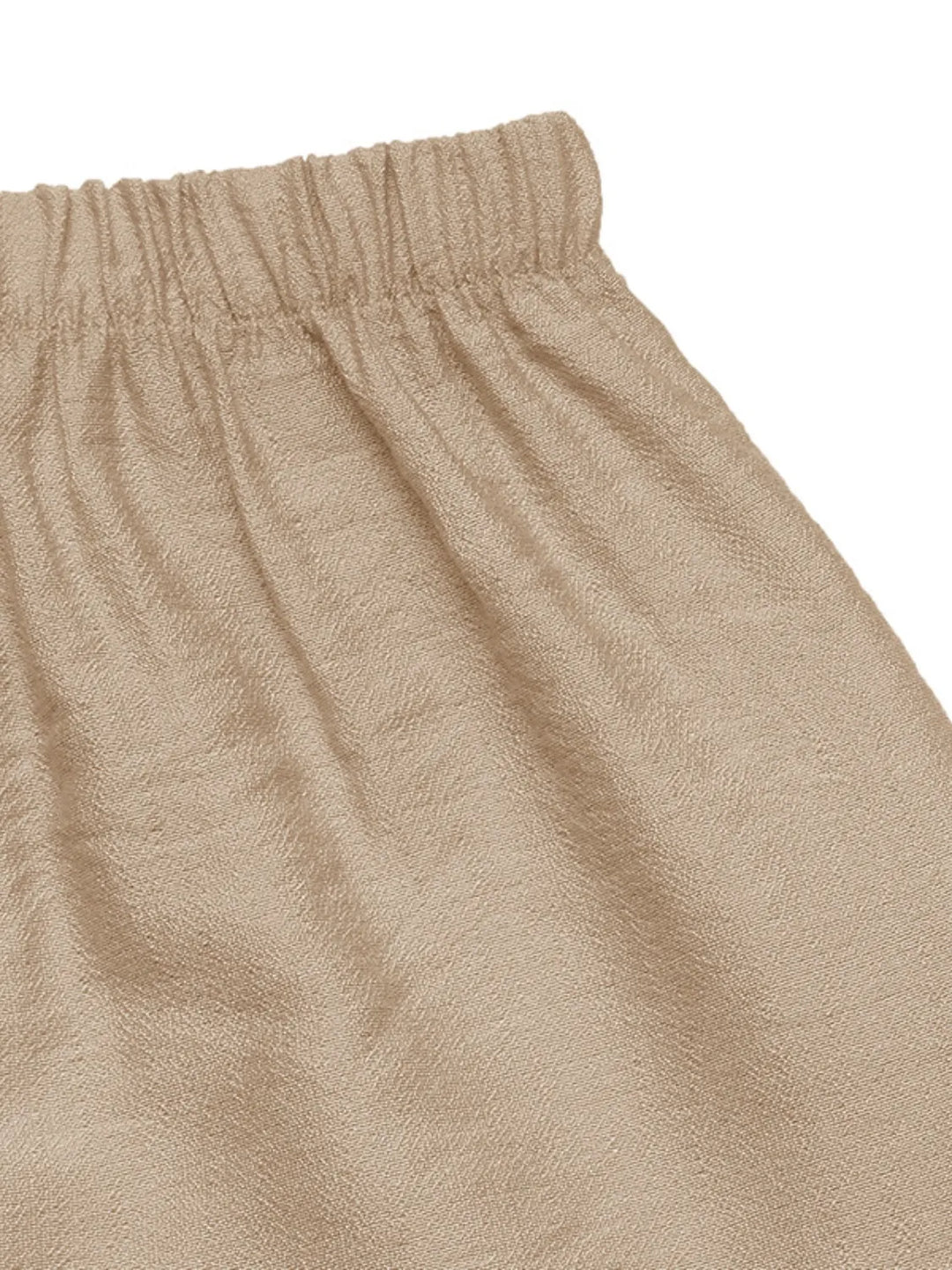 Kaki women's bohemian maxi skirt, elegantly pleated & flowing, suitable for summer casual outfits & vacation wear.
