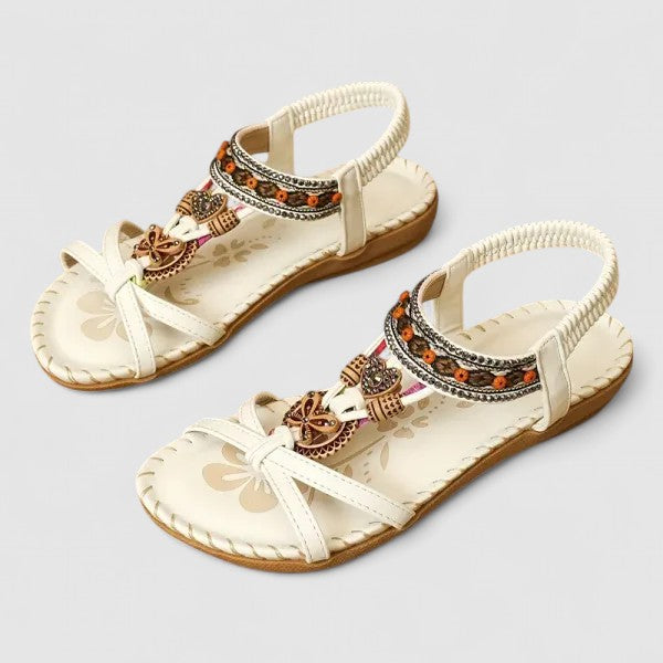 Summer-ready women's T-strap sandals, orthopedic and bohemian for ultimate comfort.