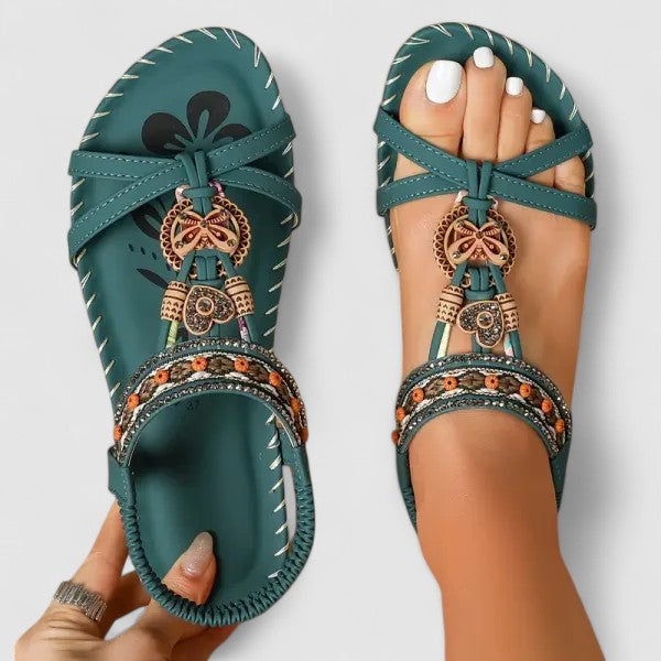 Stylish women's T-strap walking sandals with orthopedic comfort for foot health.