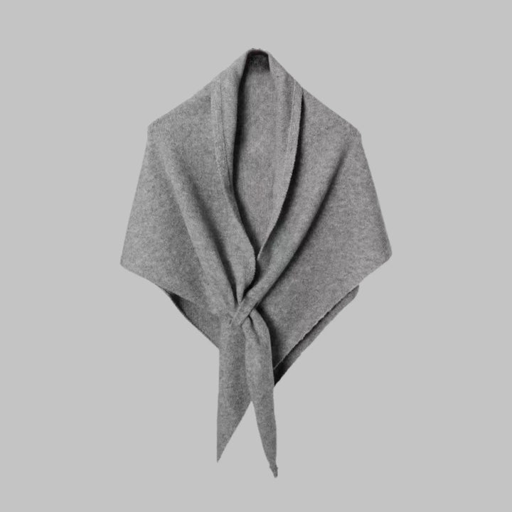 Cozy women's striped triangle shawl wrap, a soft fashion scarf for elegant layering.