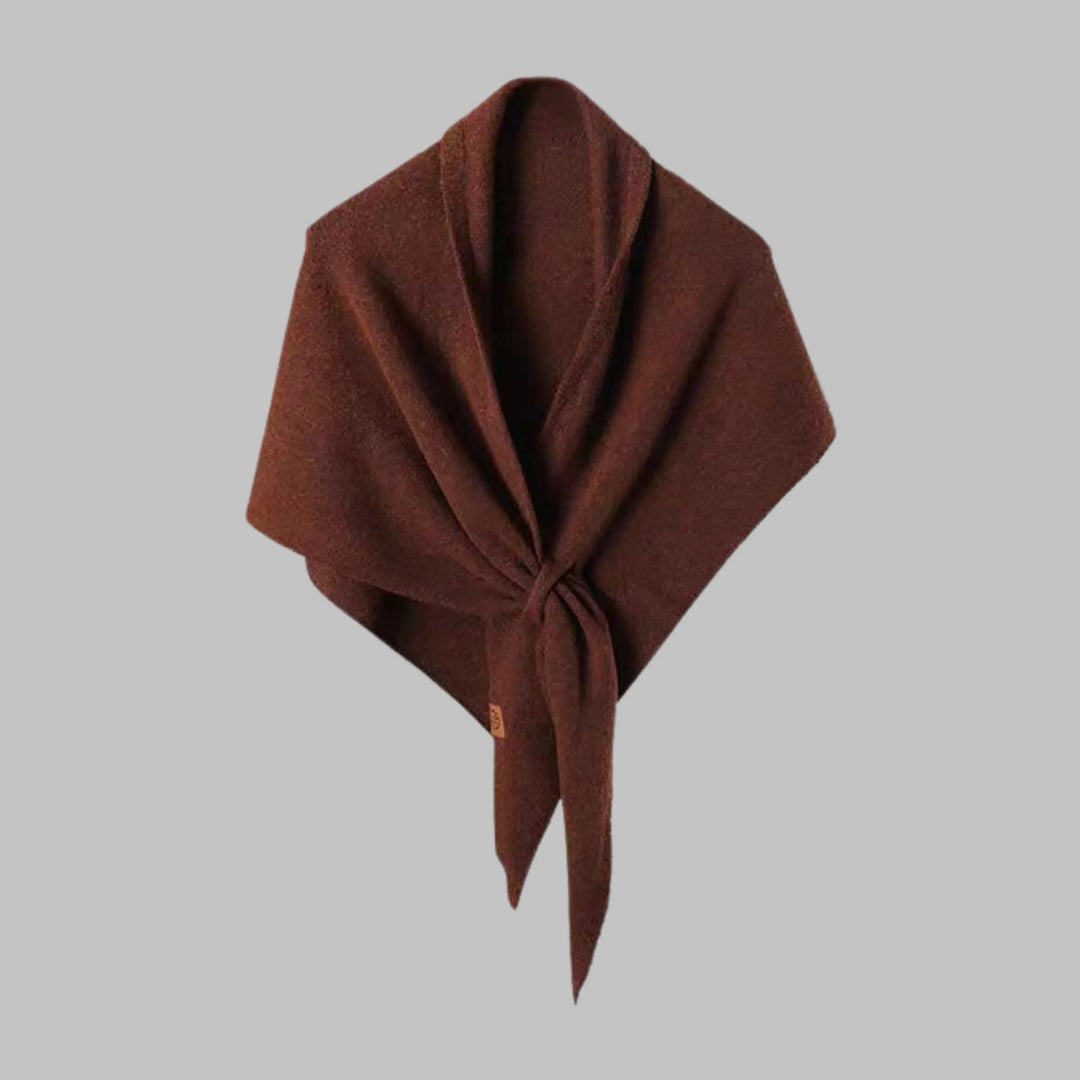 Versatile women's striped triangle wrap, soft, cozy, and elegant for any outfit.