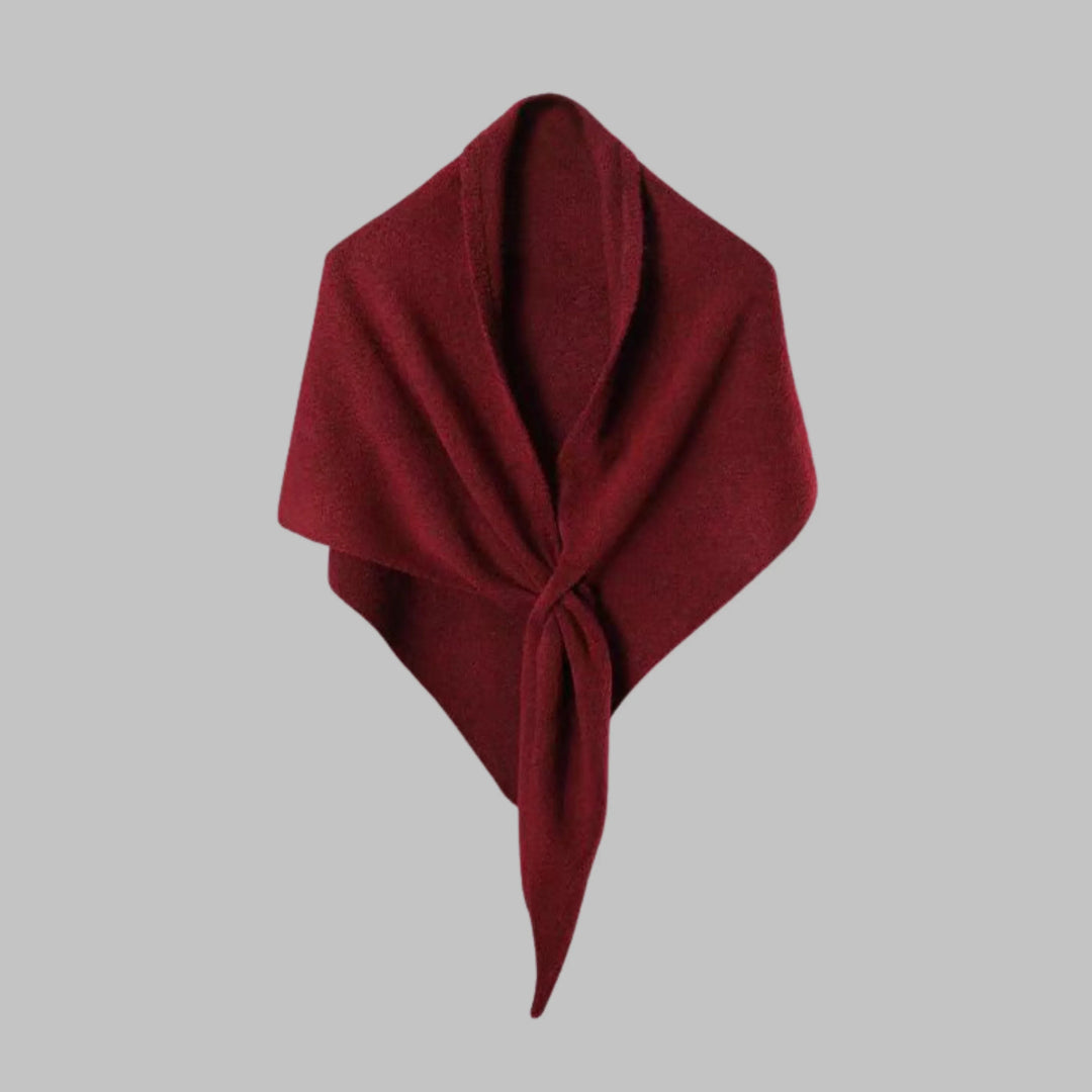 Cozy women's soft striped triangle shawl, a versatile fashion wrap for elegant layering.