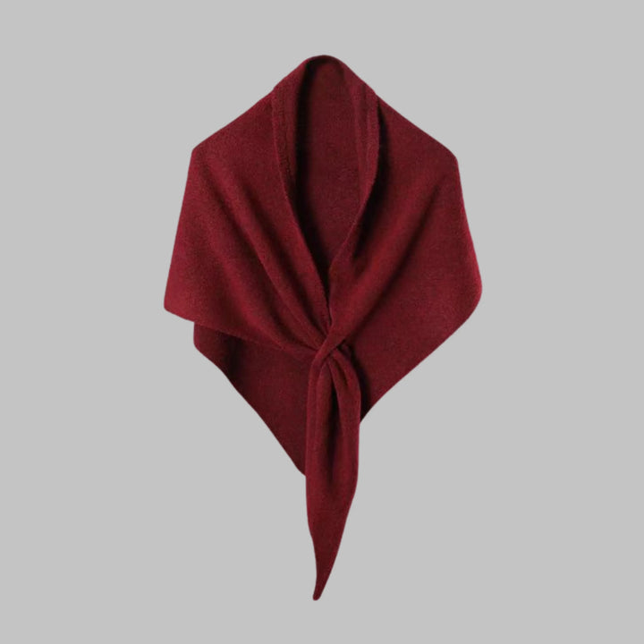 Cozy women's soft striped triangle shawl, a versatile fashion wrap for elegant layering.