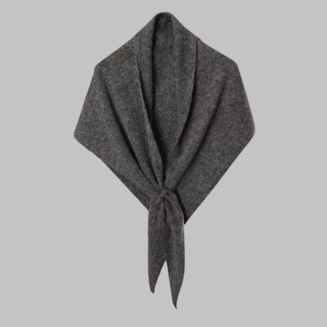 Women's elegant striped triangle wrap shawl, soft & cozy for fashionable layering.