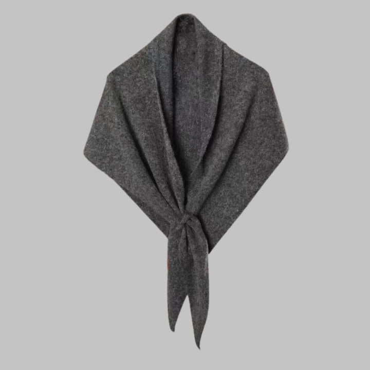 Women's elegant striped triangle wrap shawl, soft & cozy for fashionable layering.