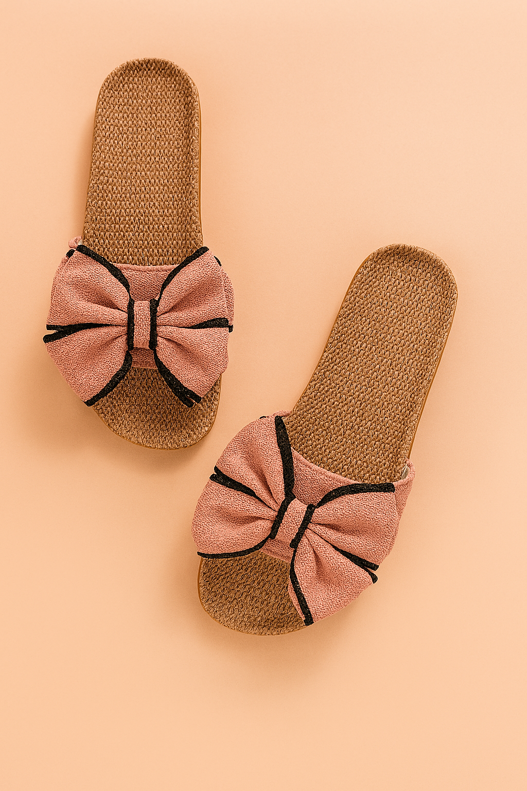 Comfortable women's slide flip-flops with a chic bow accent, perfect for summer and leisure.