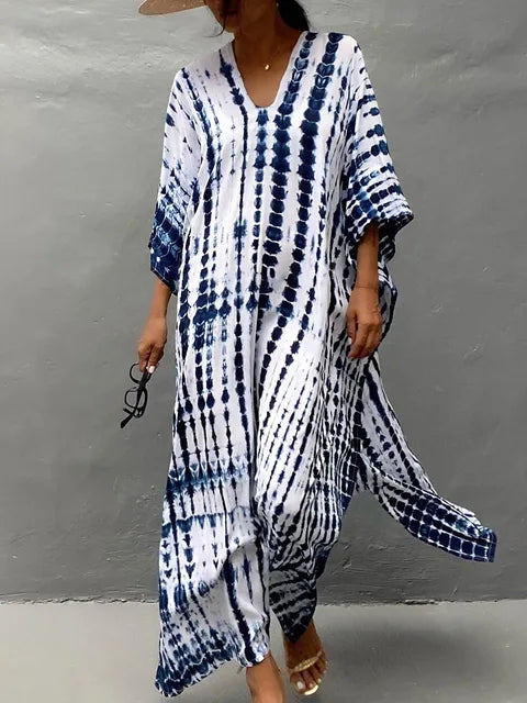 Comfortable summer caftan dress for women, a stylish choice for resort wear.