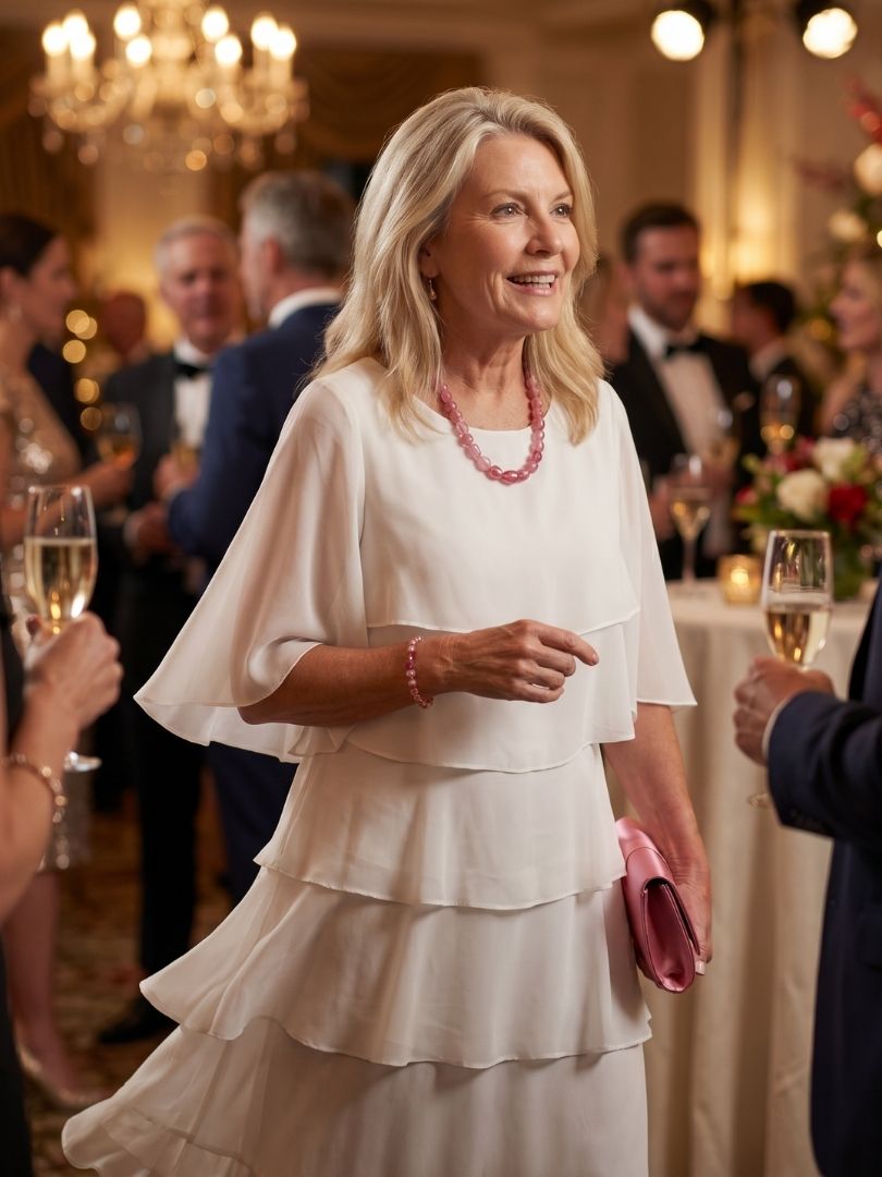 Effortless summer style: women's Brent layered midi dress in a bright color, perfect for casual outings.