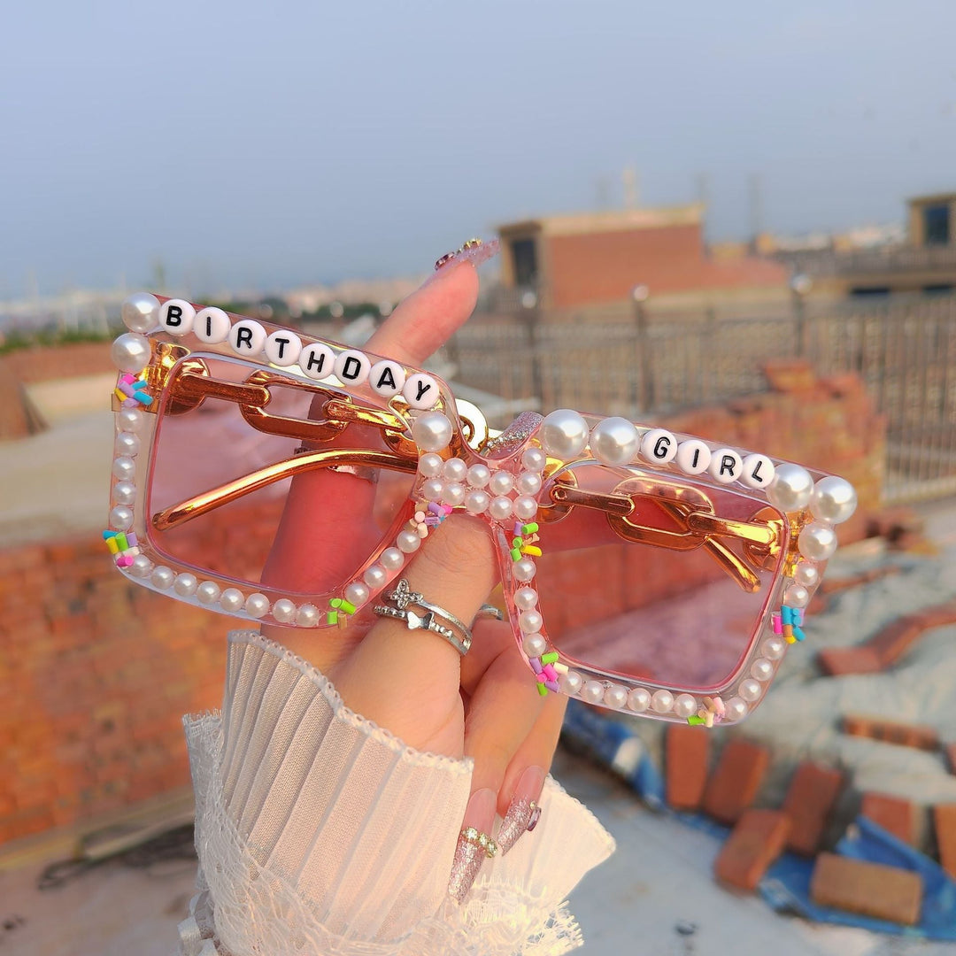 Women's bridal party decorative sunglasses, ideal for bachelorette parties & wedding favors.