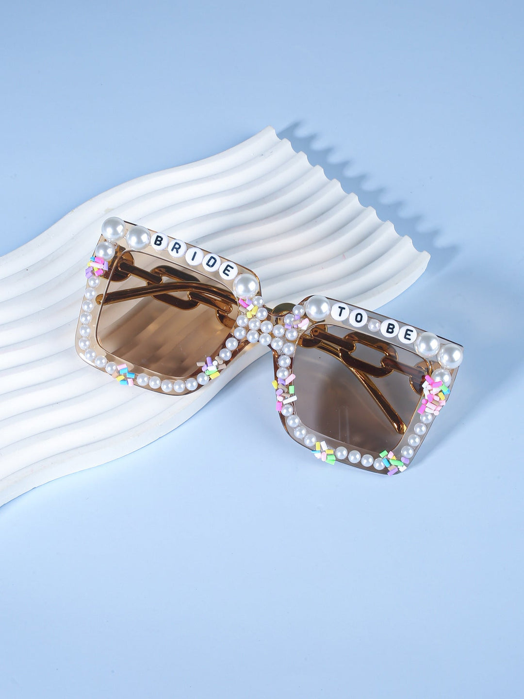 Chic women's bridal party sunglasses, a perfect wedding favor & bachelorette accessory.