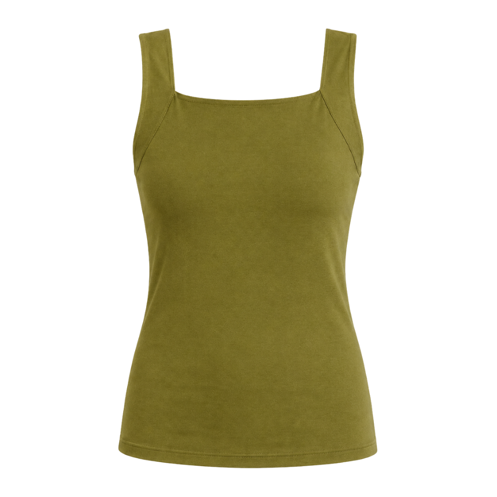 Essential women's shaper tank with built-in bra, providing wire-free support, shaping & comfort.
