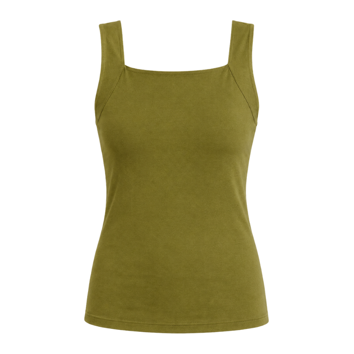 Essential women's shaper tank with built-in bra, providing wire-free support, shaping & comfort.