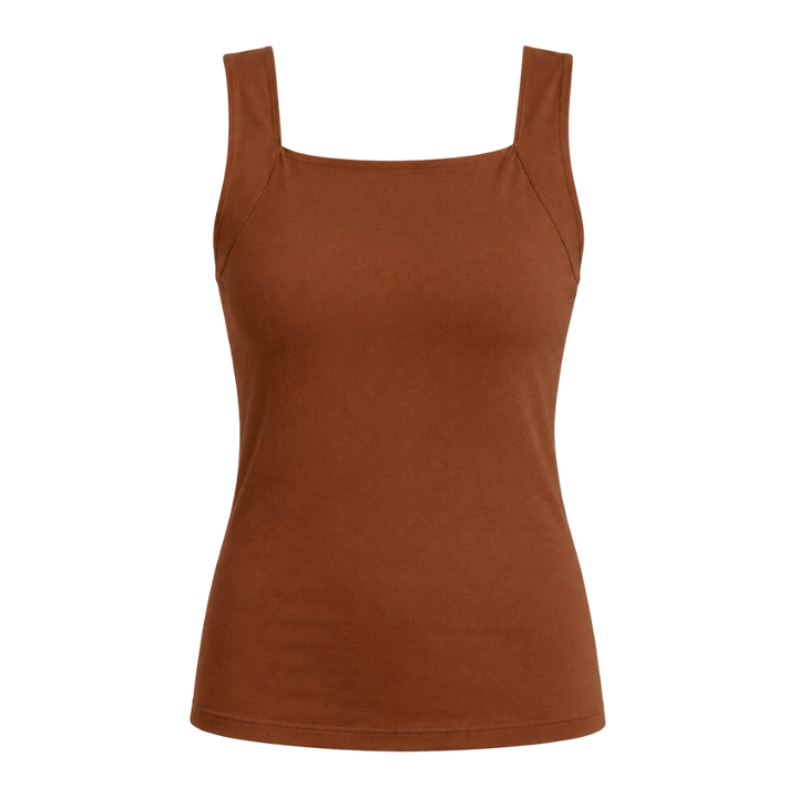 Women's comfortable shaper tank top with built-in bra, offering light support, shaping & comfort.