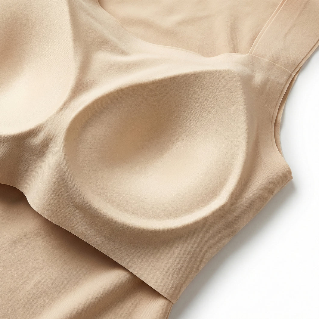 Comfortable women's wire-free shaper tank with built-in bra, perfect for everyday smooth support.