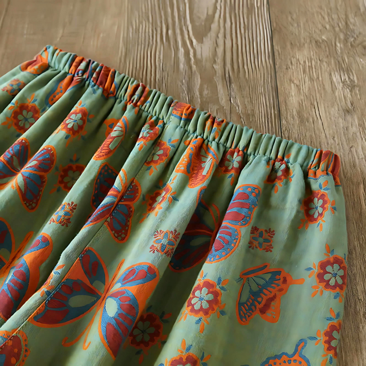 Soft cotton butterfly print pajamas for women, two-piece sleepwear set for ultimate comfort.