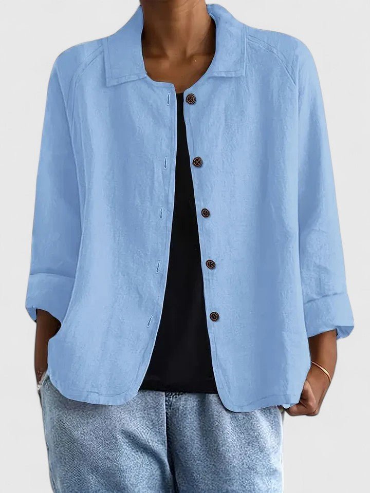 Relaxed fit women's light jacket in cotton, ideal transitional wear and versatile fashion.