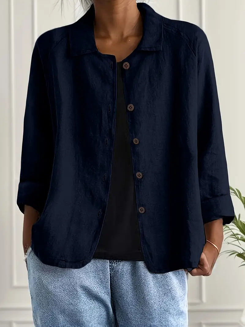 Women's lightweight button front jacket, casual style, perfect for spring, summer, and everyday fashion.
