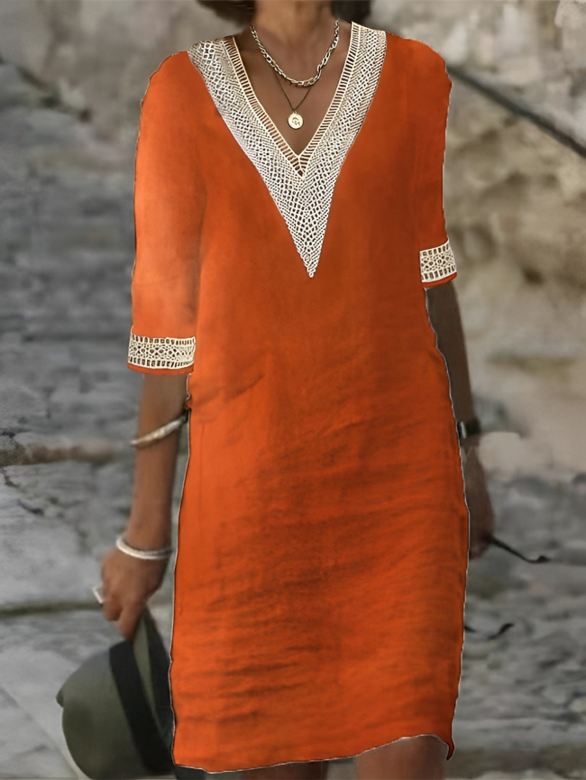 Stylish women's casual dress, perfect for everyday wear. Comfortable, versatile design for spring & summer.