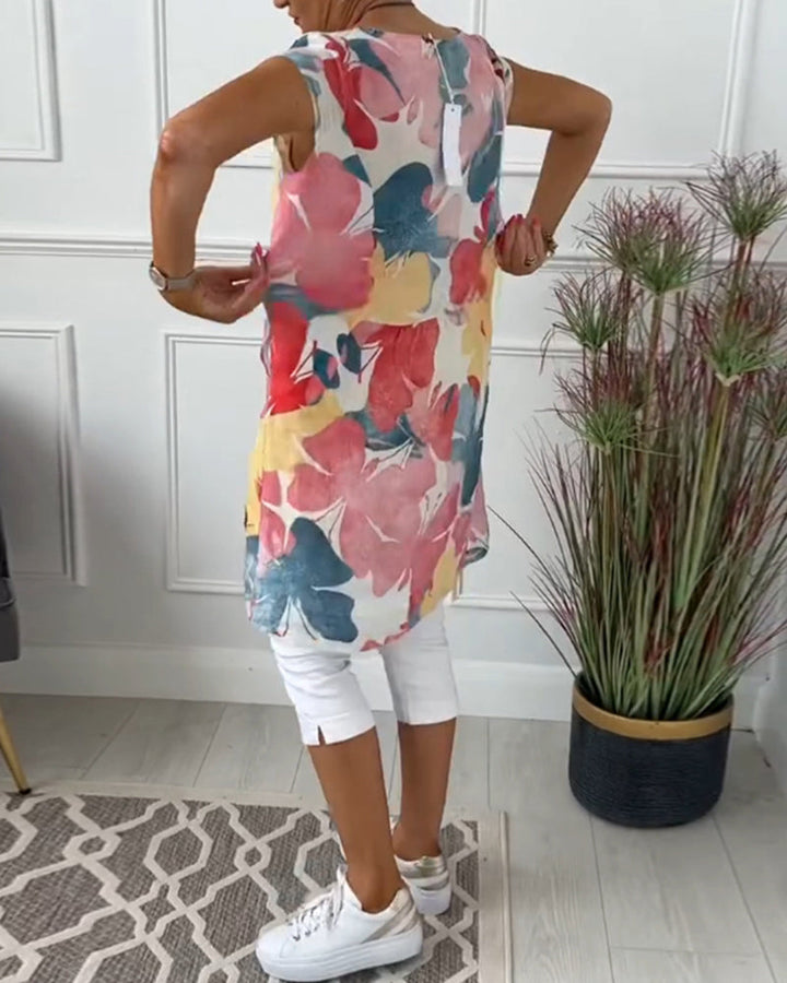 Comfortable women's floral summer dress, easy care, perfect for everyday style.