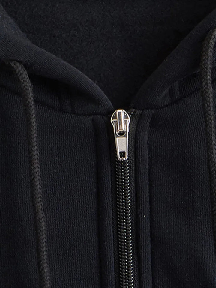 Chic women's hooded crop top, bringing contemporary style to casual outfits.