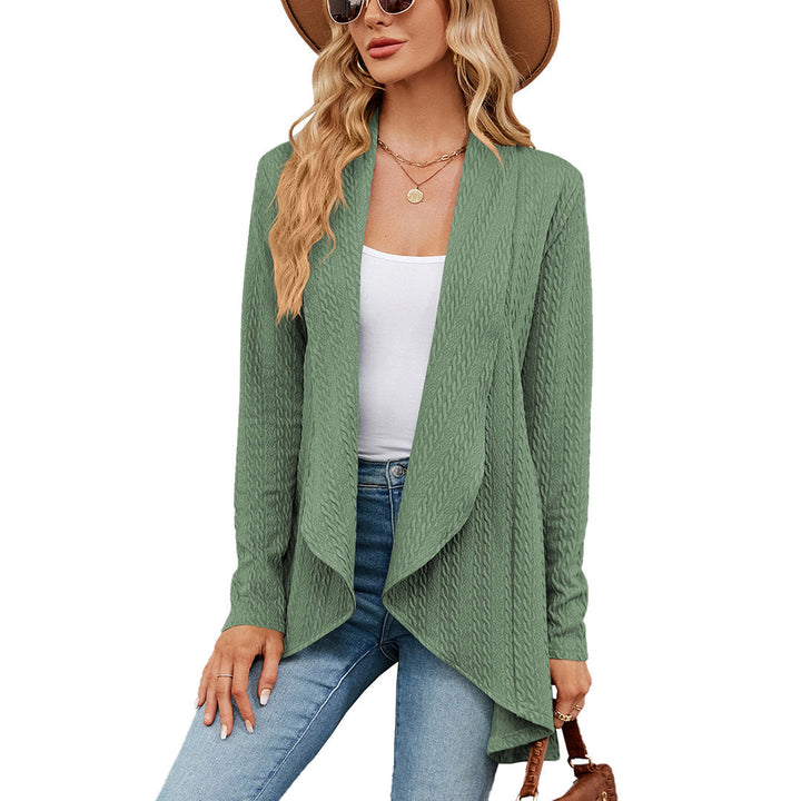 Spring & Fall essential women's long cardigan. Open front, relaxed fit for stylish comfort & versatile layering.