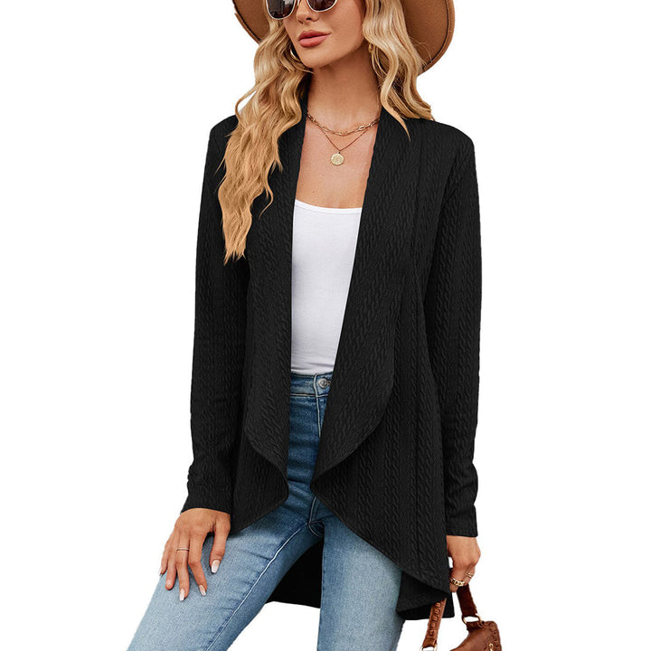 Casual women's open front long cardigan, a relaxed fit and versatile fashion staple for effortless layering.