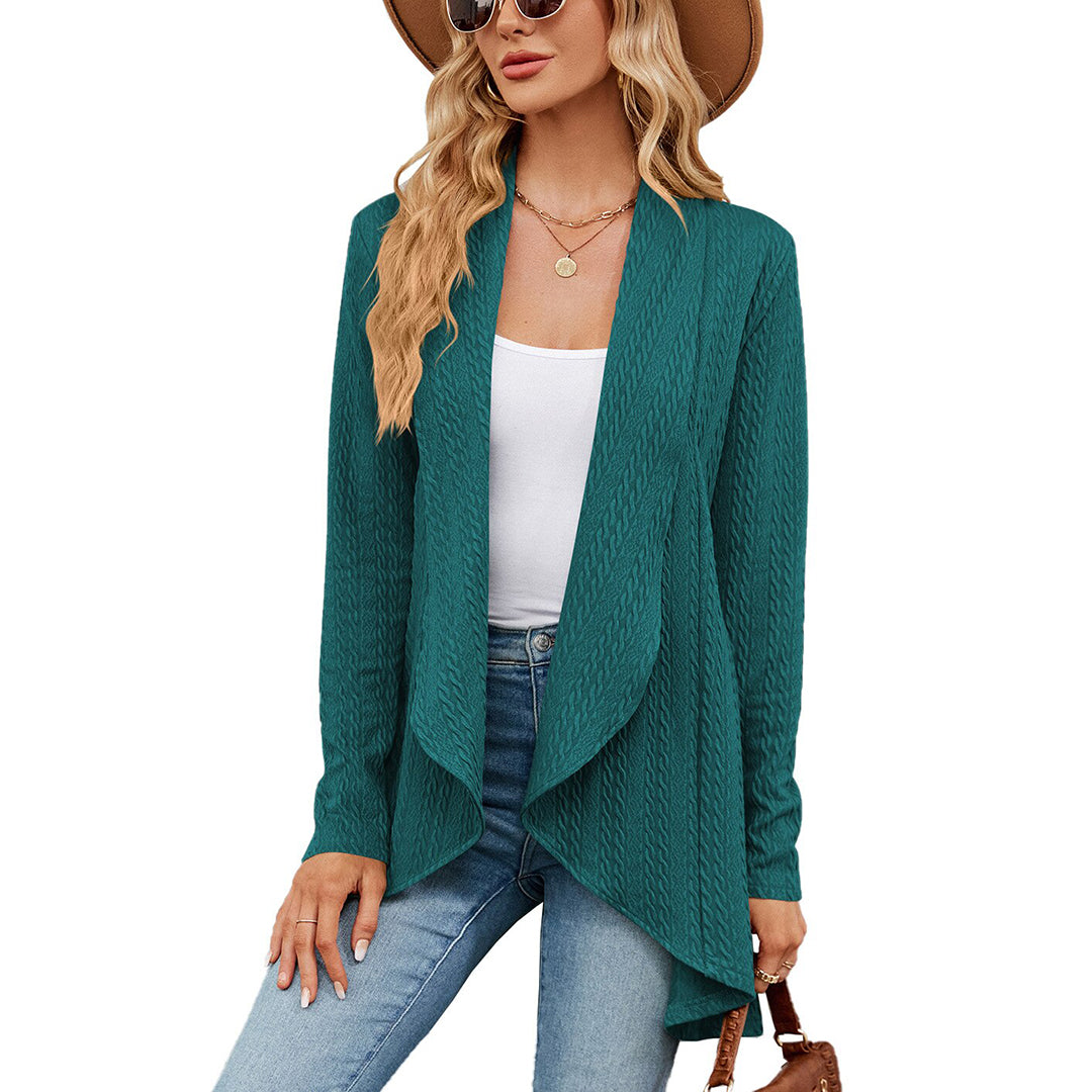 Women's casual open front long cardigan, a lightweight layering piece with a relaxed fit for versatile fashion.