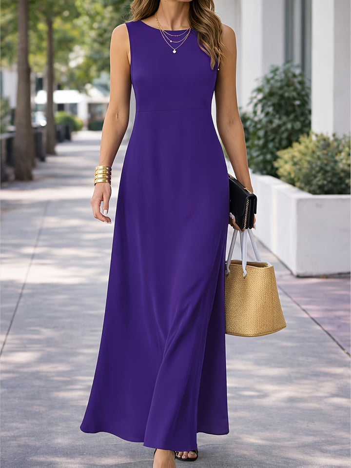 Flowy women's summer maxi tank dress, perfect for vacation or casual wear.