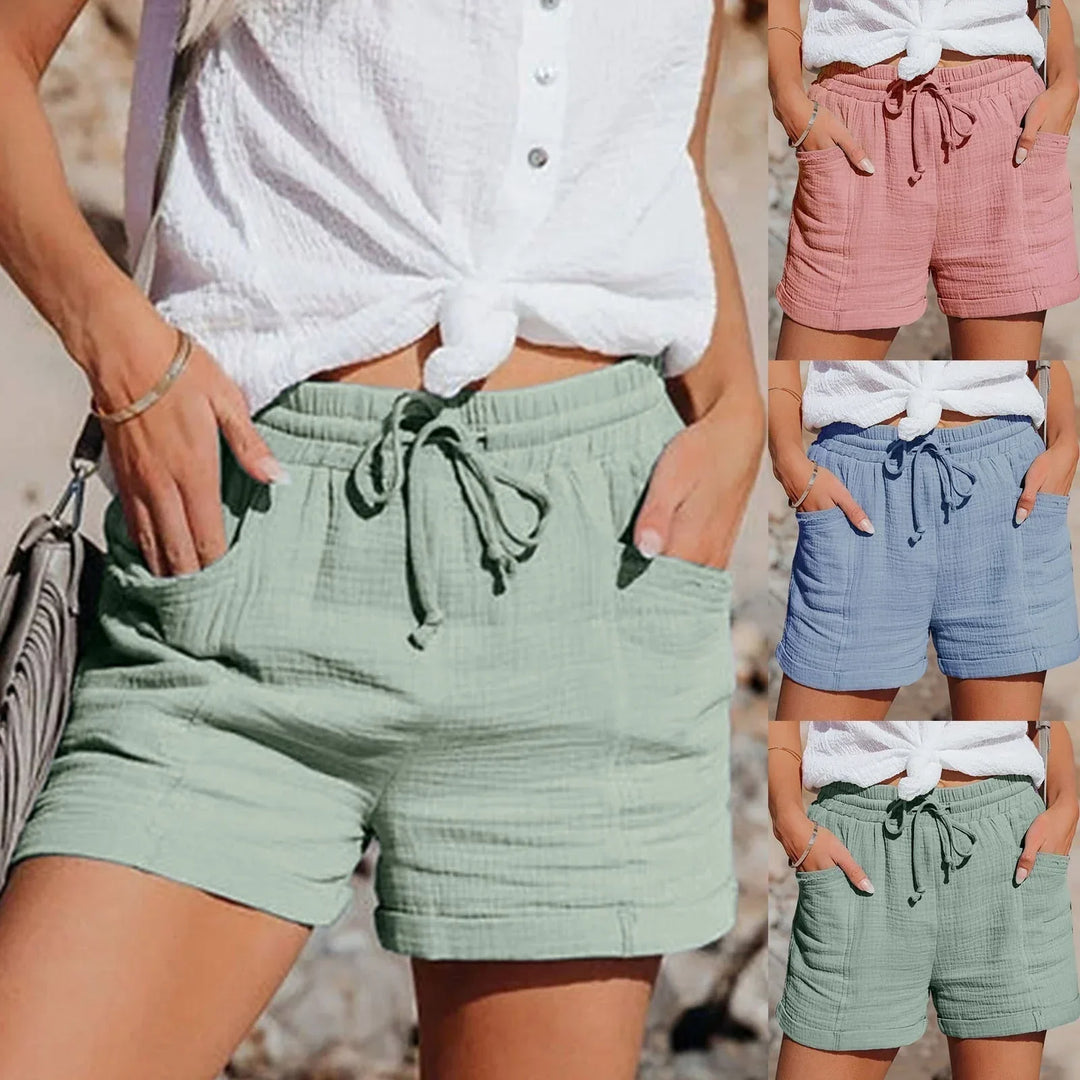 Women's casual summer shorts with lace detail, designed for ultimate comfort & warm weather fashion.