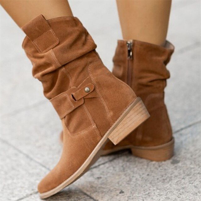 Women's chic ankle slouch boots with a comfortable low heel, perfect for versatile everyday fashion.