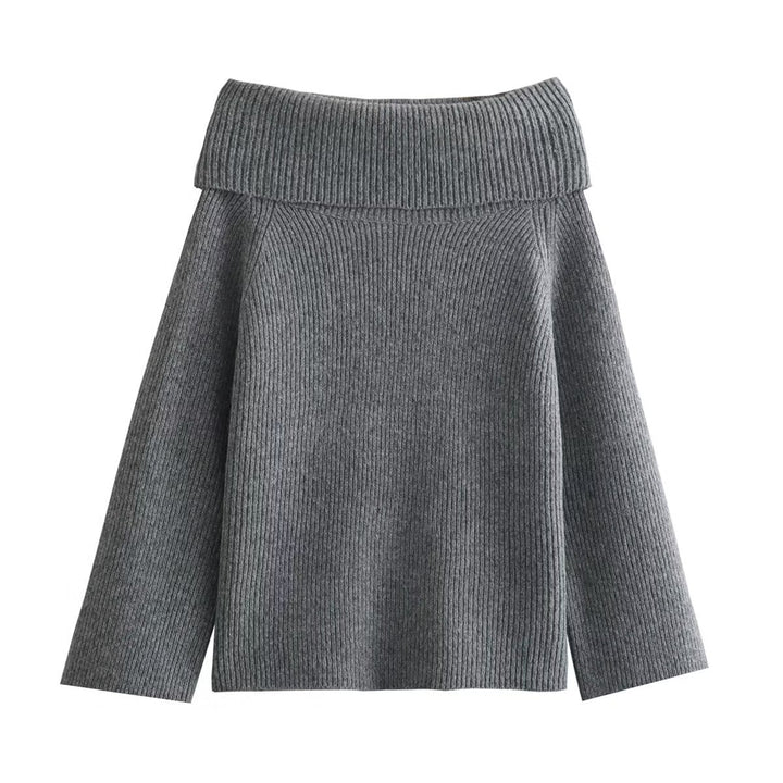 Relaxed fit off-shoulder women's knitwear jumper, a comfortable and stylish pullover for cool weather.