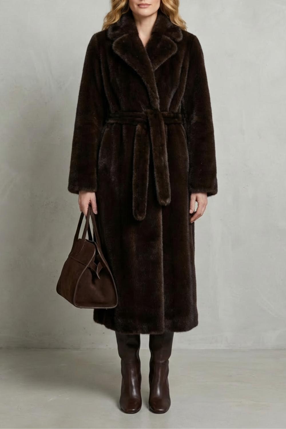 Women's chic oversized long coat in black, perfect for elegant winter fashion and warmth.