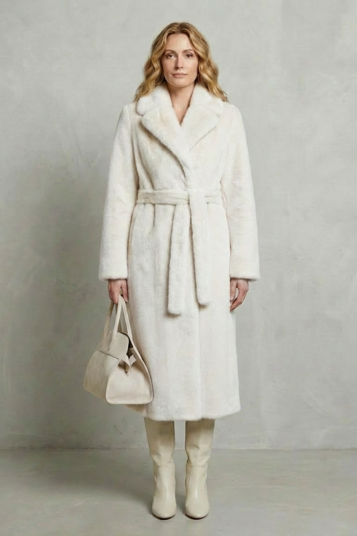 Trendy women's oversized long coat, ideal for creating a chic winter fashion look.
