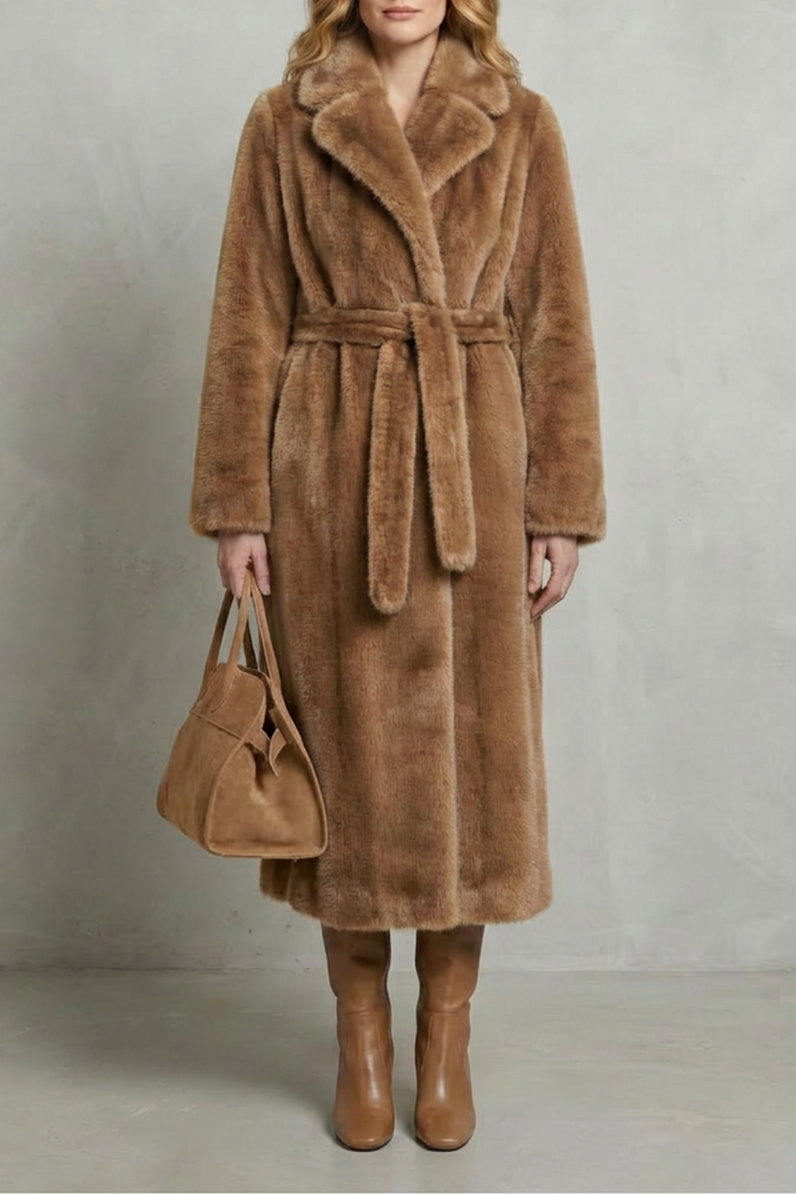 Premium women's long oversized coat, offering a sophisticated and warm winter outerwear solution.