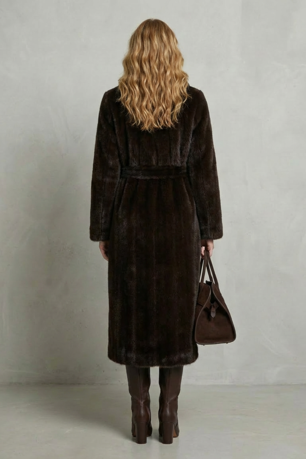 Warm women's fashion coat, an oversized long design ideal for stylish winter outerwear.