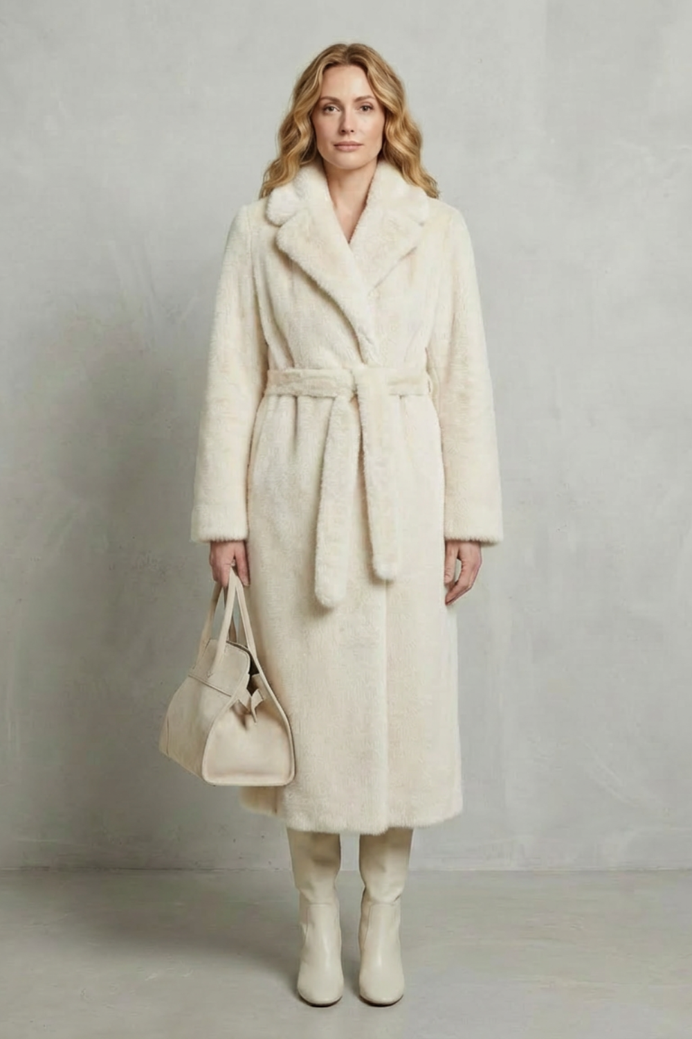 Fashionable women's winter coat, an oversized long jacket providing warmth and style.